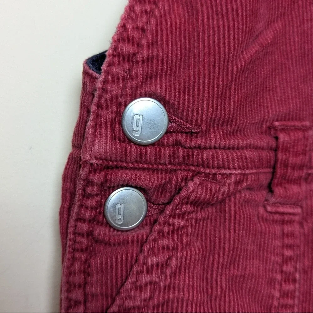 Vintage Gymboree Corduroy Cars 2001 Red Y2K Overalls 6-12 mos